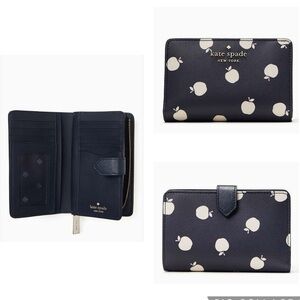kate spade EUC Staci Medium White Apple Compartment Bifold Wallet NWOT